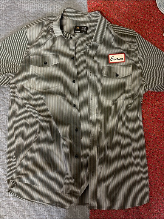Emerica. Other - Emerica Men’s Black & White Striped Short-Sleeve Button Up Shirt